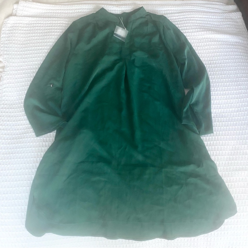 Amazon dark green long sleeve dress size XXL NWT